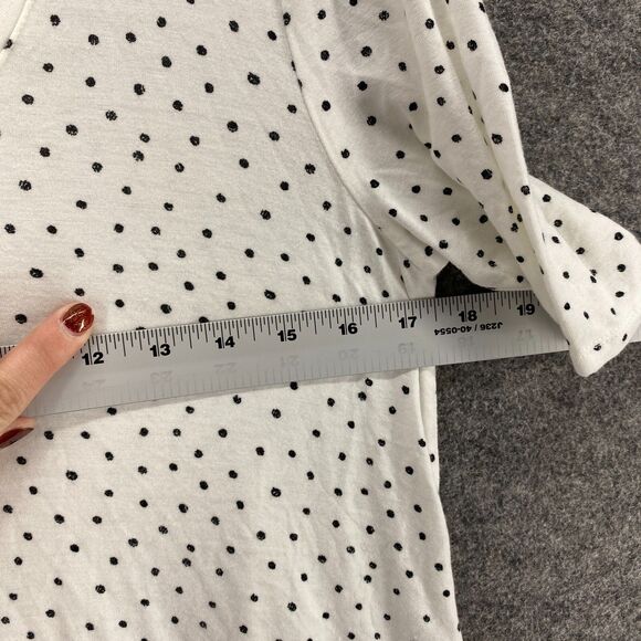 Maurices T-Shirt Women S Small White Polka Dot Round Neck Short Sleeve Rayon - Picture 7 of 9